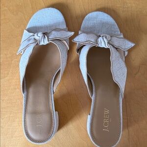 J. Crew Women's Light Tan Bow Mules